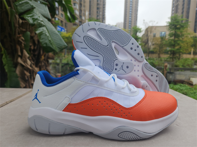 Men's Running weapon Air Jordan 11 White/Orange Shoes 087